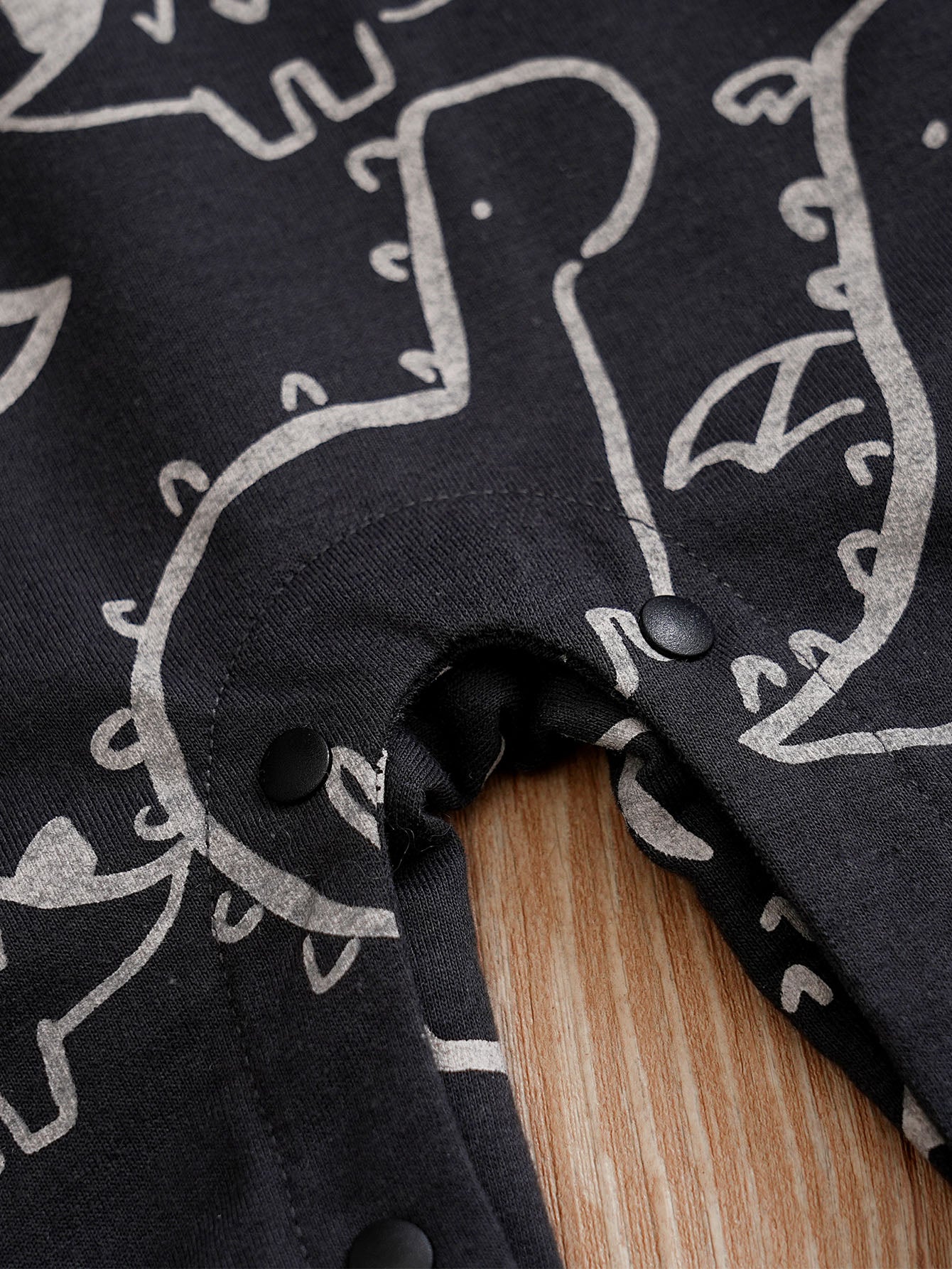 Infant Boys Black Printed Romper