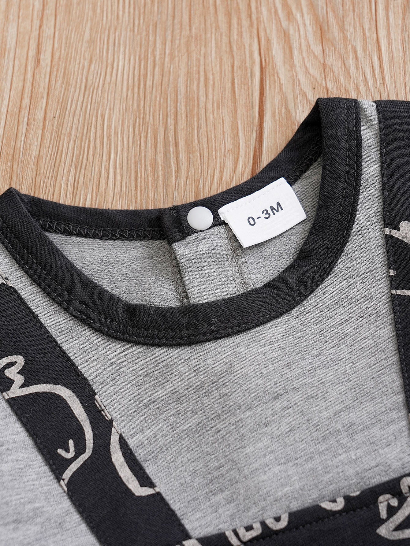 Infant Boys Black Printed Romper