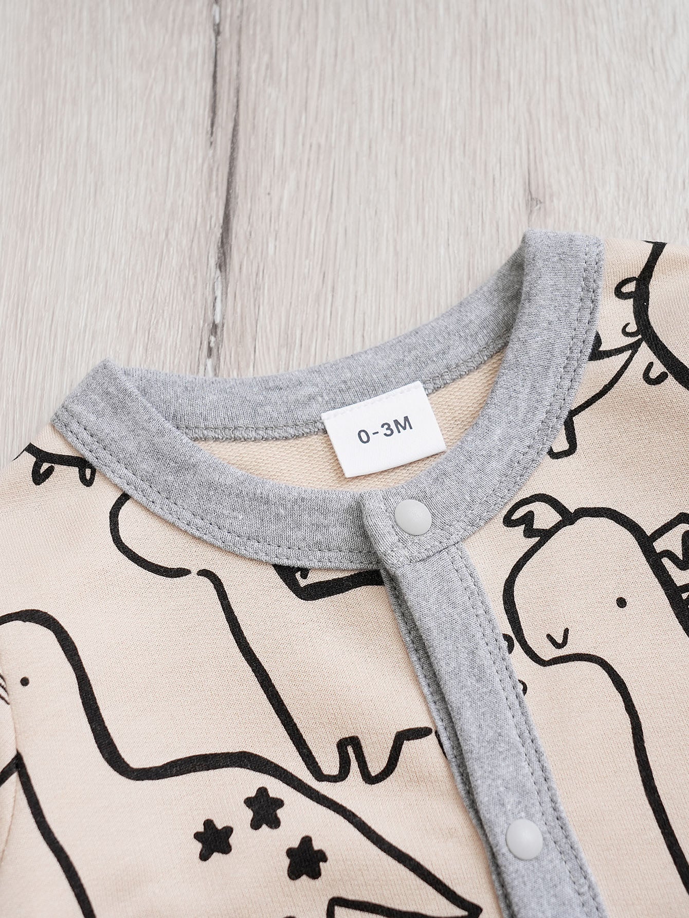 Infant Boys Beige Graphic Printed Pure Cotton Rompers