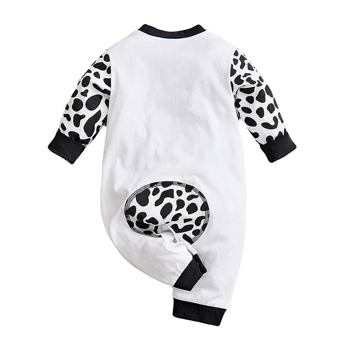 White & Black Infants Printed Cotton Rompers