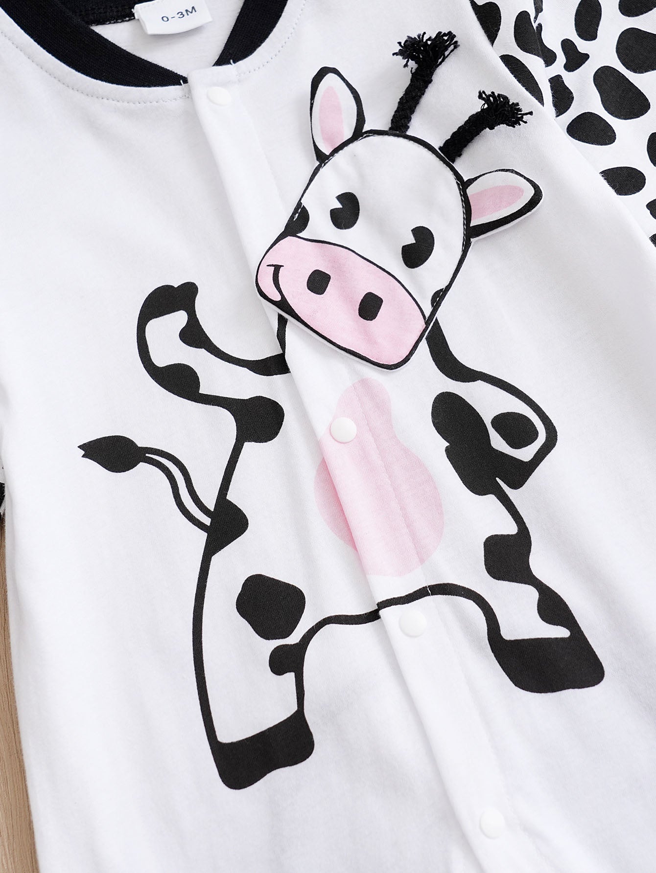 White & Black Infants Printed Cotton Rompers