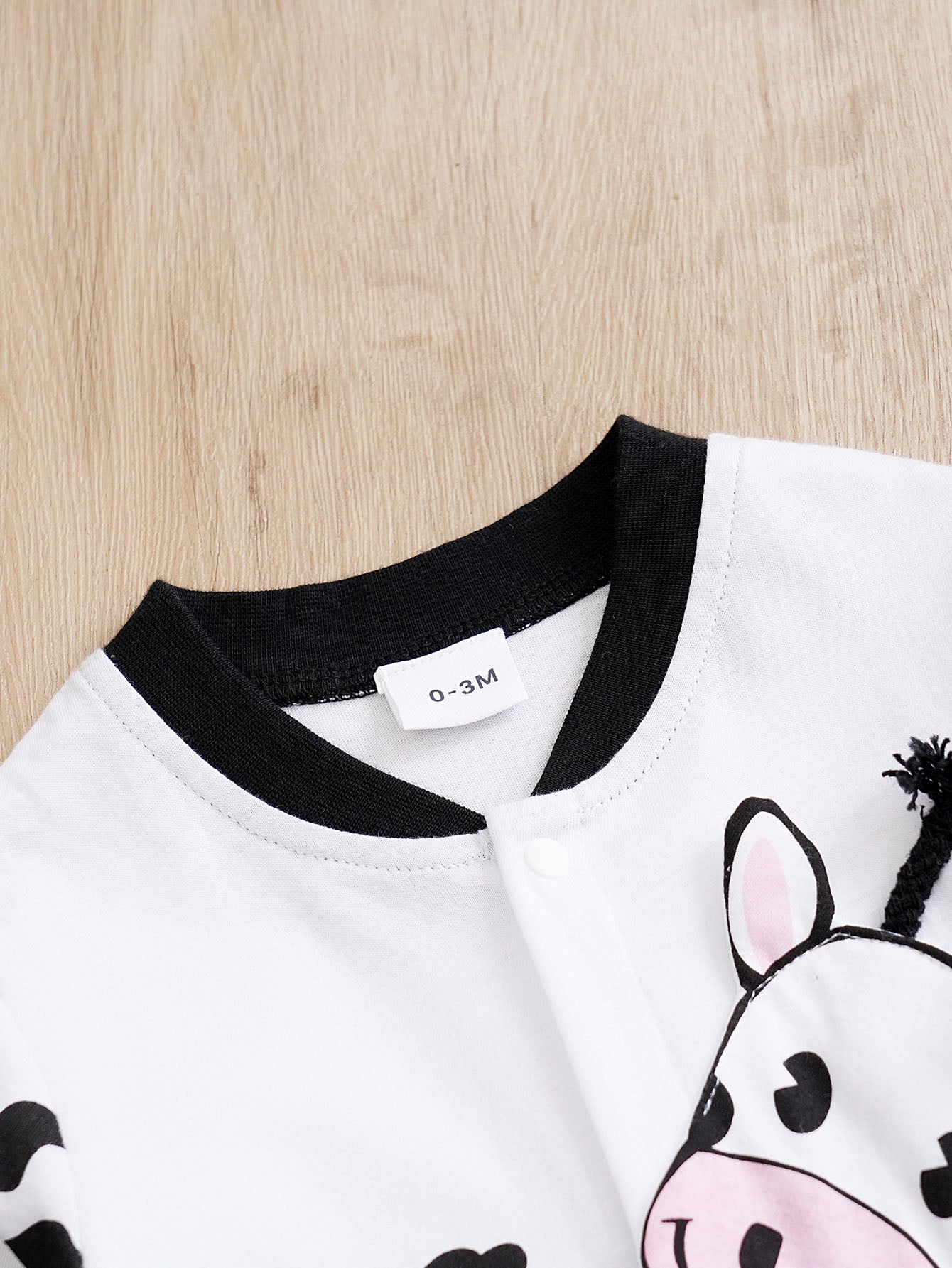 White & Black Infants Printed Cotton Rompers