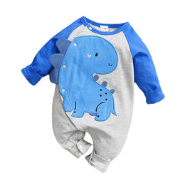 Blue Infants Boys Printed Pure Cotton Rompers