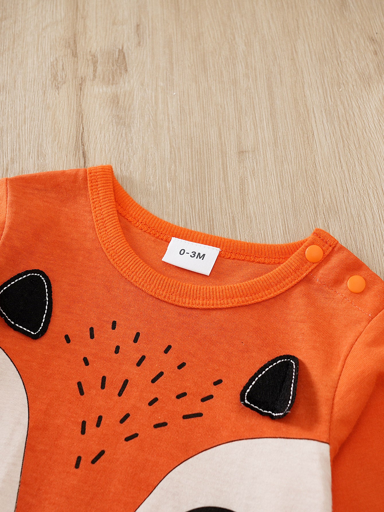 Infants Orange-Coloured Conversational Printed Pure Cotton Rompers