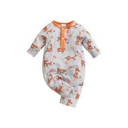 Grey Infants Printed Cotton Rompers