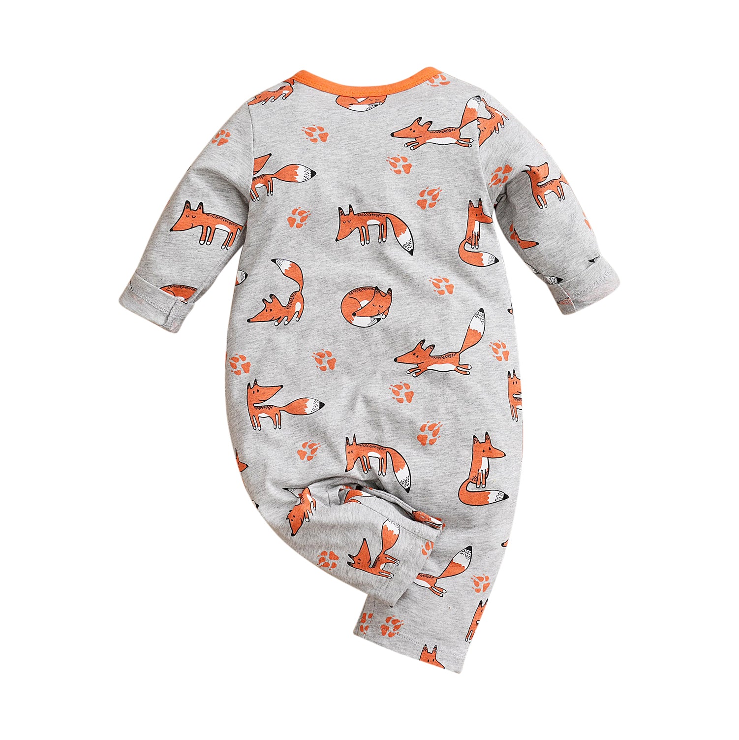 Grey Infants Printed Cotton Rompers