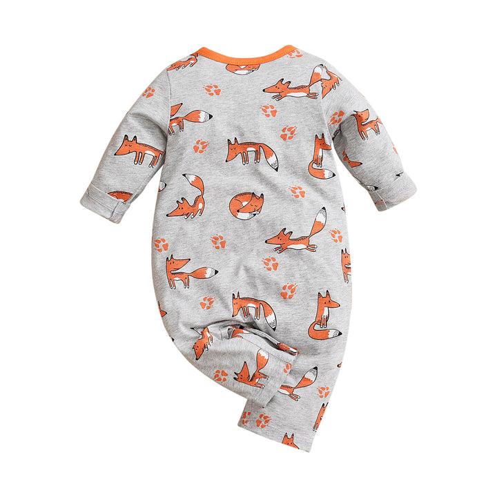 Grey Infants Printed Cotton Rompers