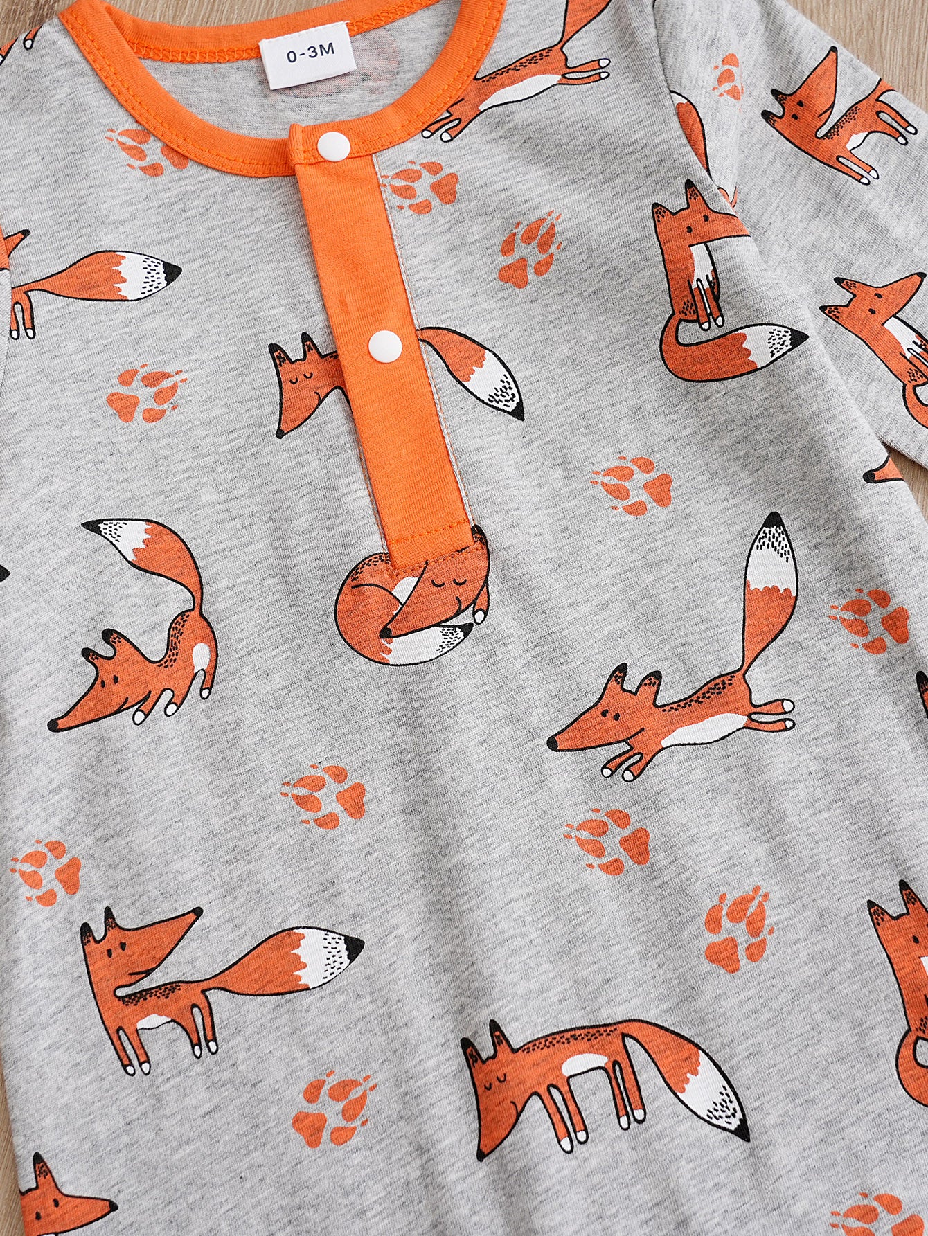 Grey Infants Printed Cotton Rompers