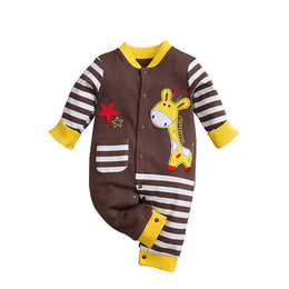 Boys Striped Printed Cotton Rompers