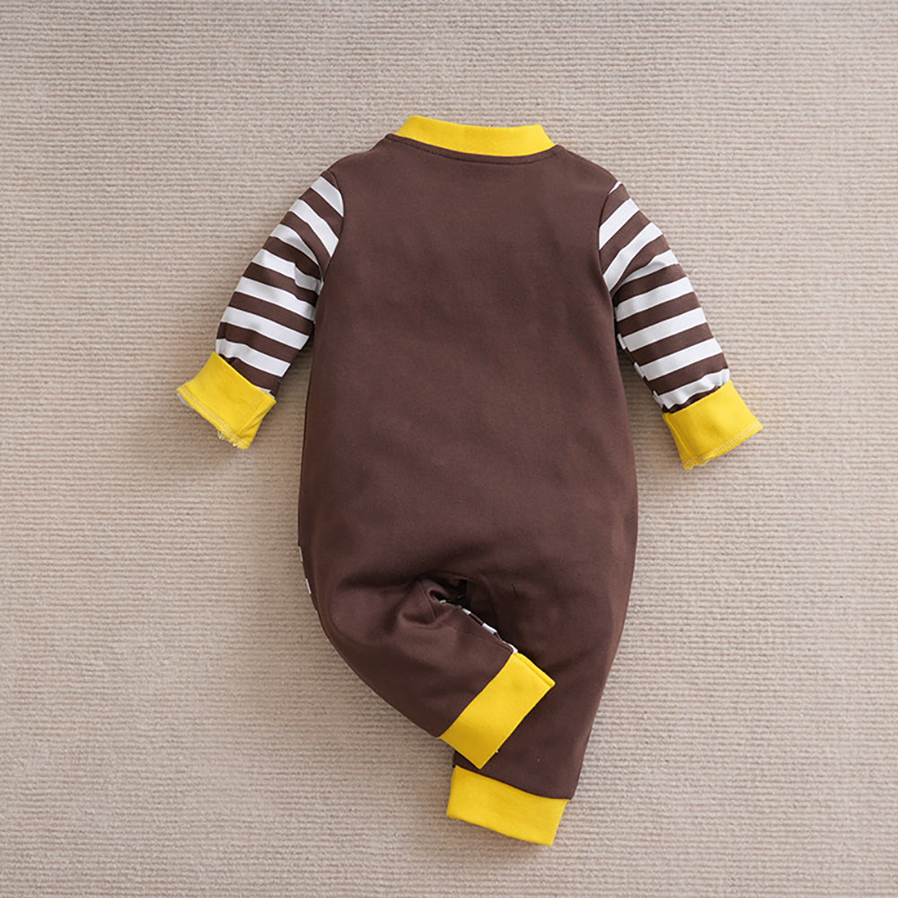 Boys Striped Printed Cotton Rompers