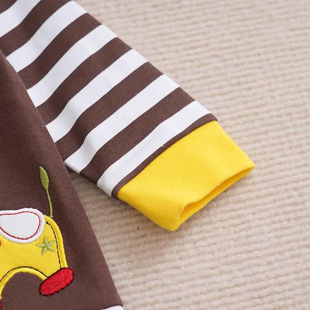 Boys Striped Printed Cotton Rompers
