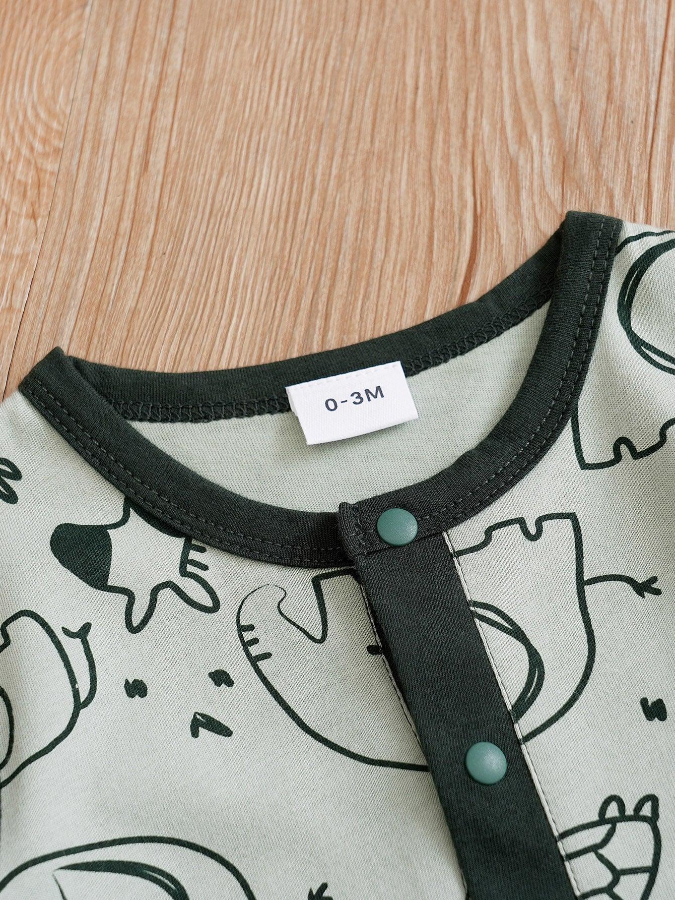 Green Infant Boys Printed Cotton Rompers