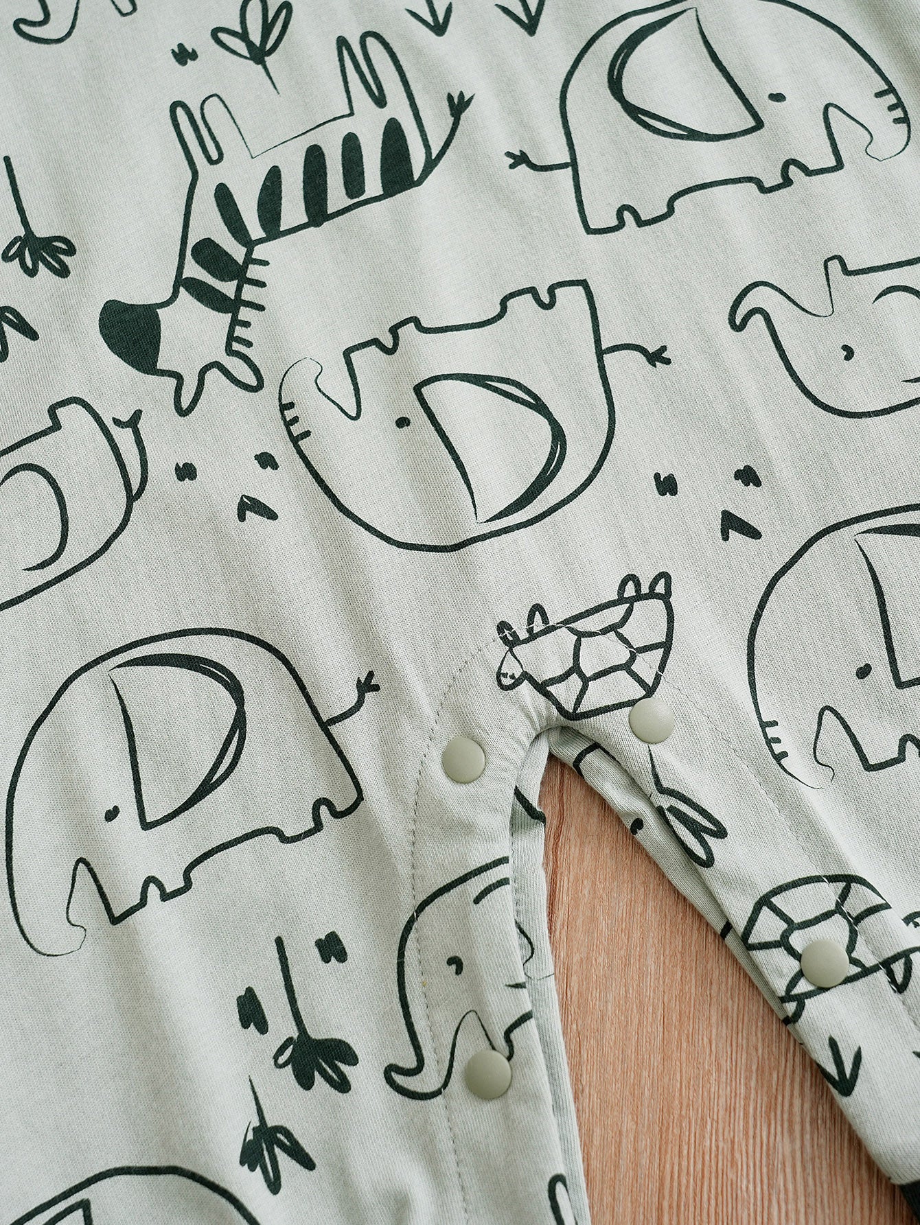 Green Infant Boys Printed Cotton Rompers