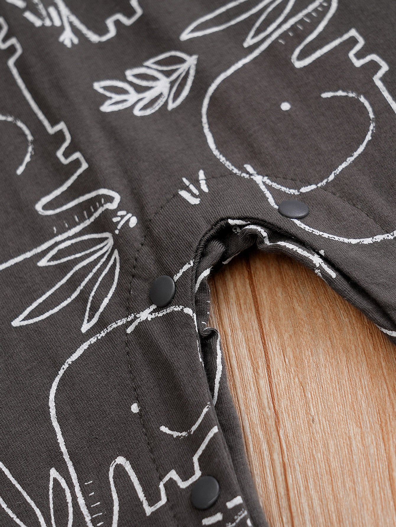 Infant Boys Black & White Printed Cotton Rompers