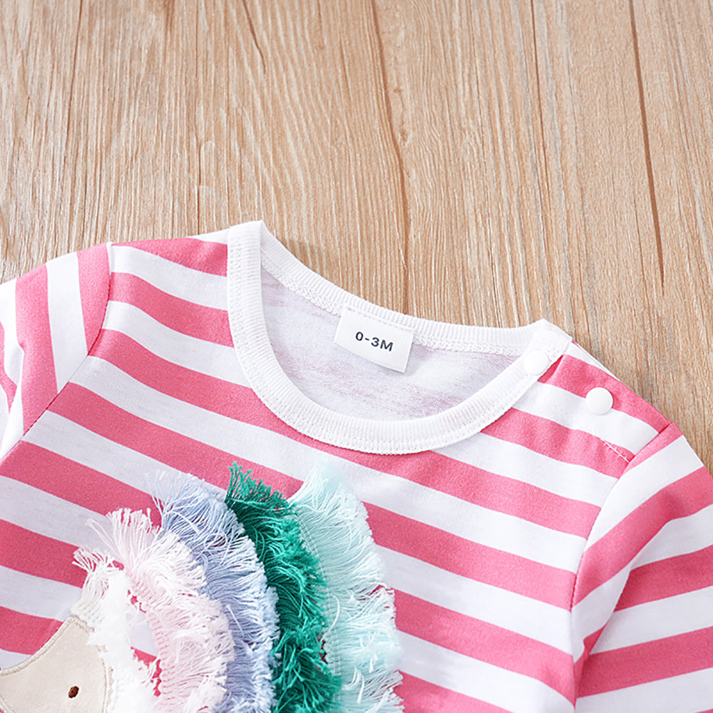 Infant Girls Striped Rompers