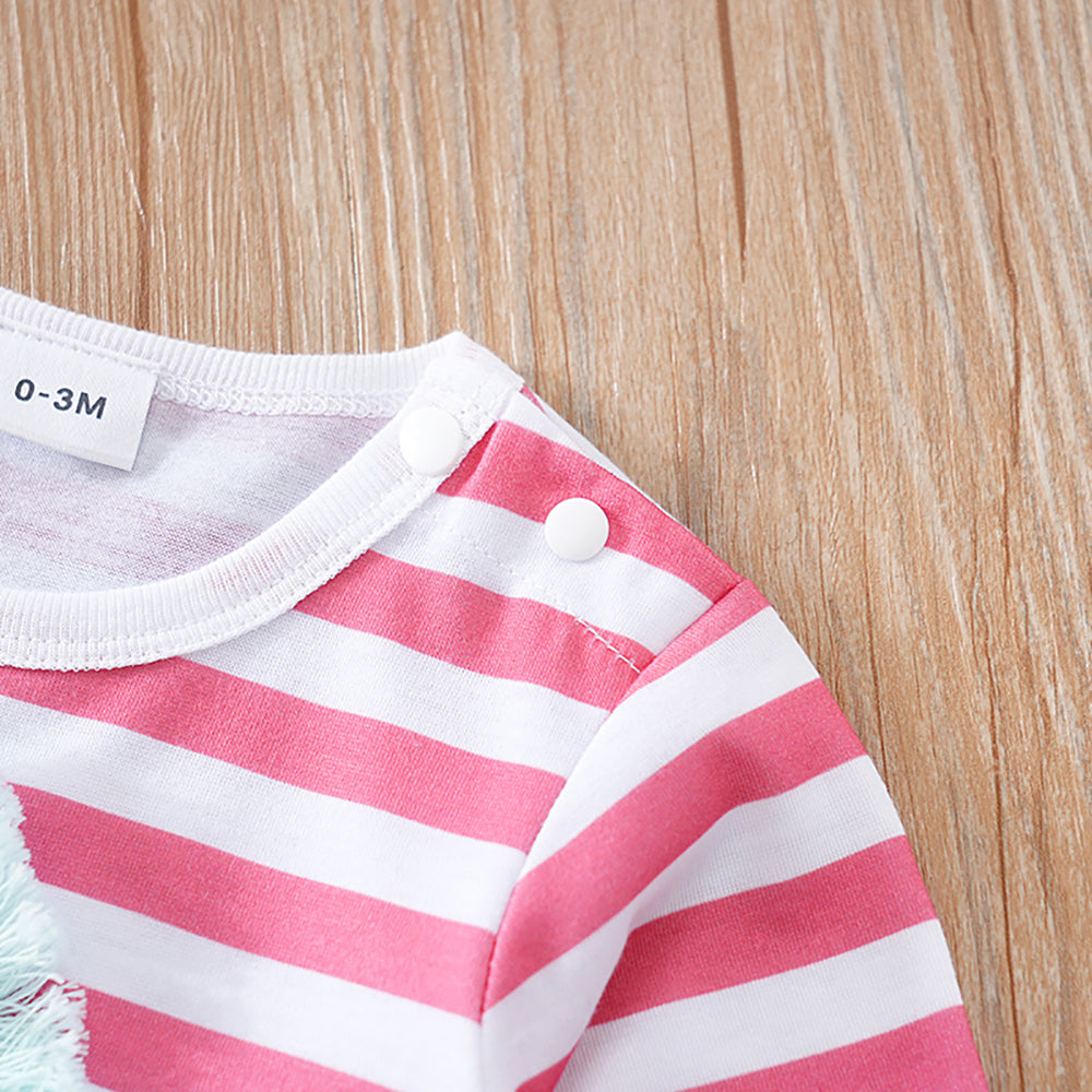 Infant Girls Striped Rompers