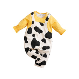 Yellow Infants Printed Cotton  Rompers