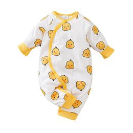 Infants White Graphic Printed Pure Cotton Rompers