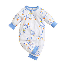 White Infants Printed Cotton Rompers