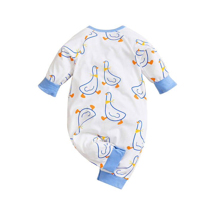 White Infants Printed Cotton Rompers