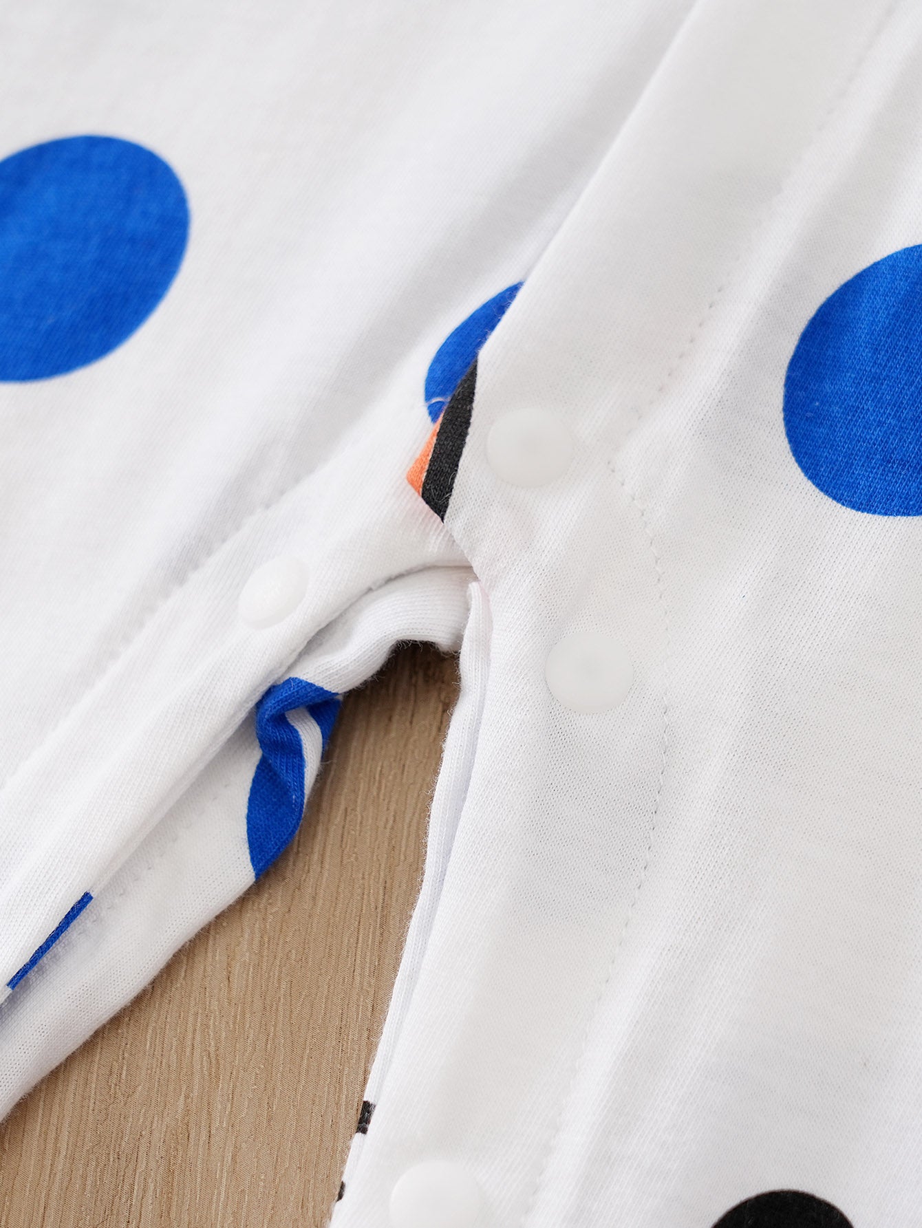 Infant Boys Blue & White Printed Cotton Rompers