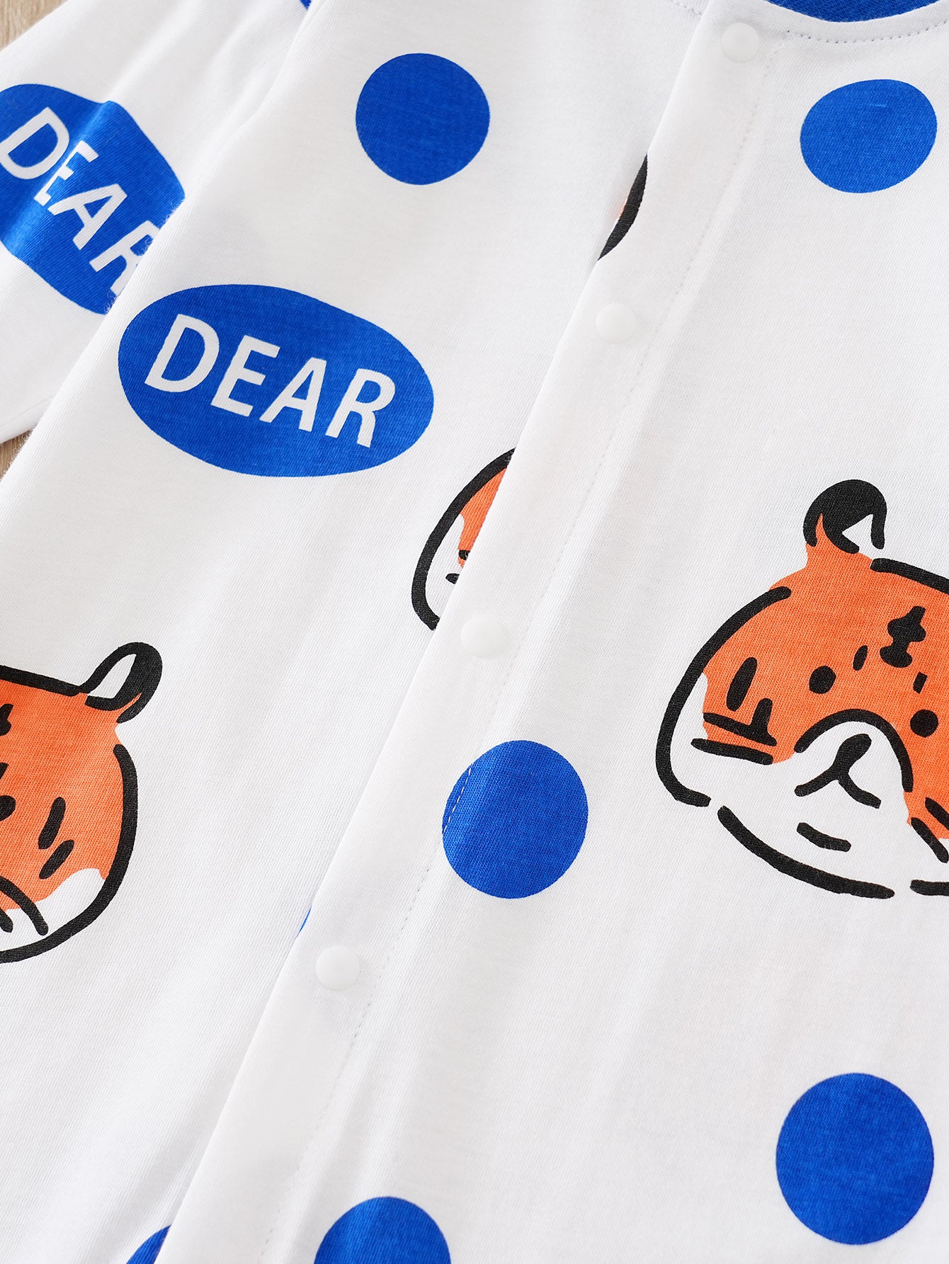 Infant Boys Blue & White Printed Cotton Rompers