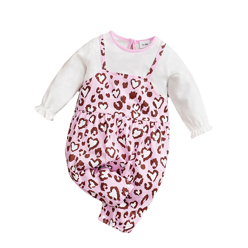 Infant Girls Pink Printed Pure Cotton Romper