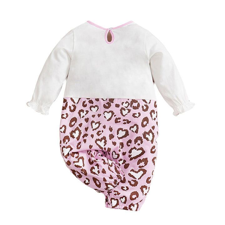 Infant Girls Pink Printed Pure Cotton Romper