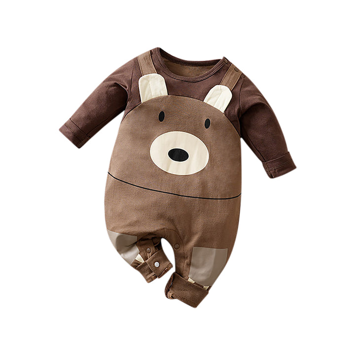 Boys Printed Round Neck Cotton Rompers