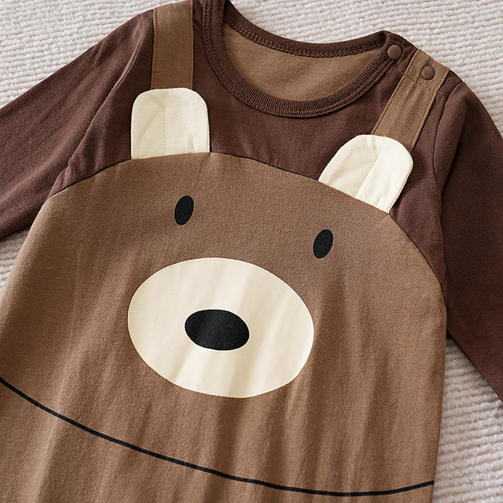 Boys Printed Round Neck Cotton Rompers