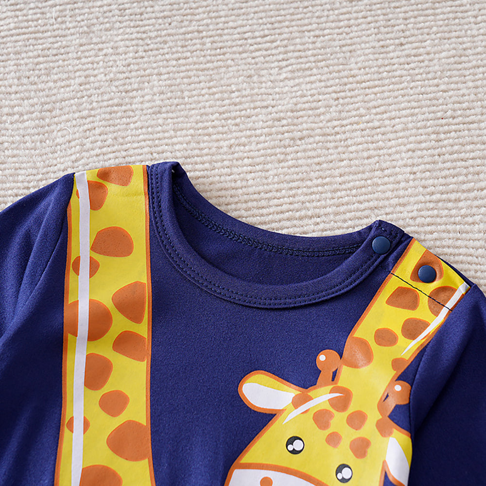 Boys Giraffe Printed Romper