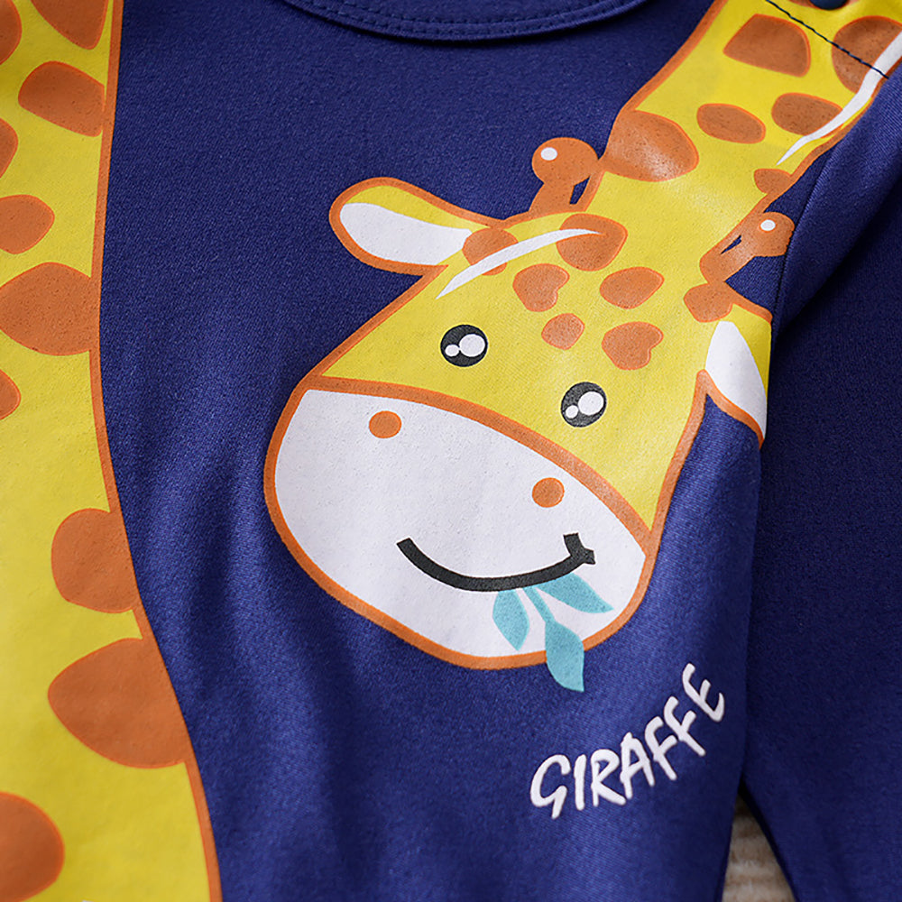 Boys Giraffe Printed Romper