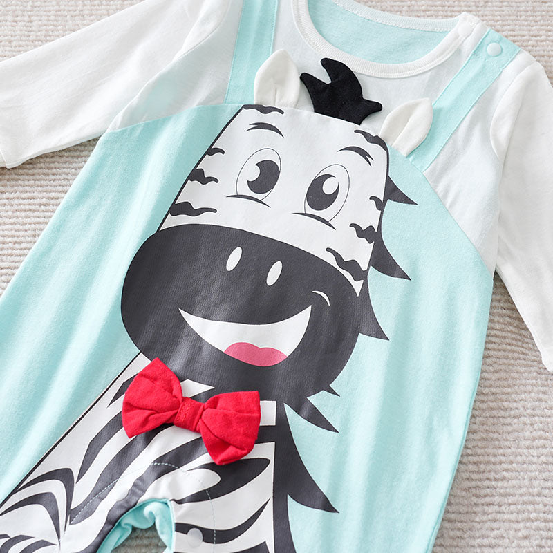 Infant Boys Printed Cotton Romper