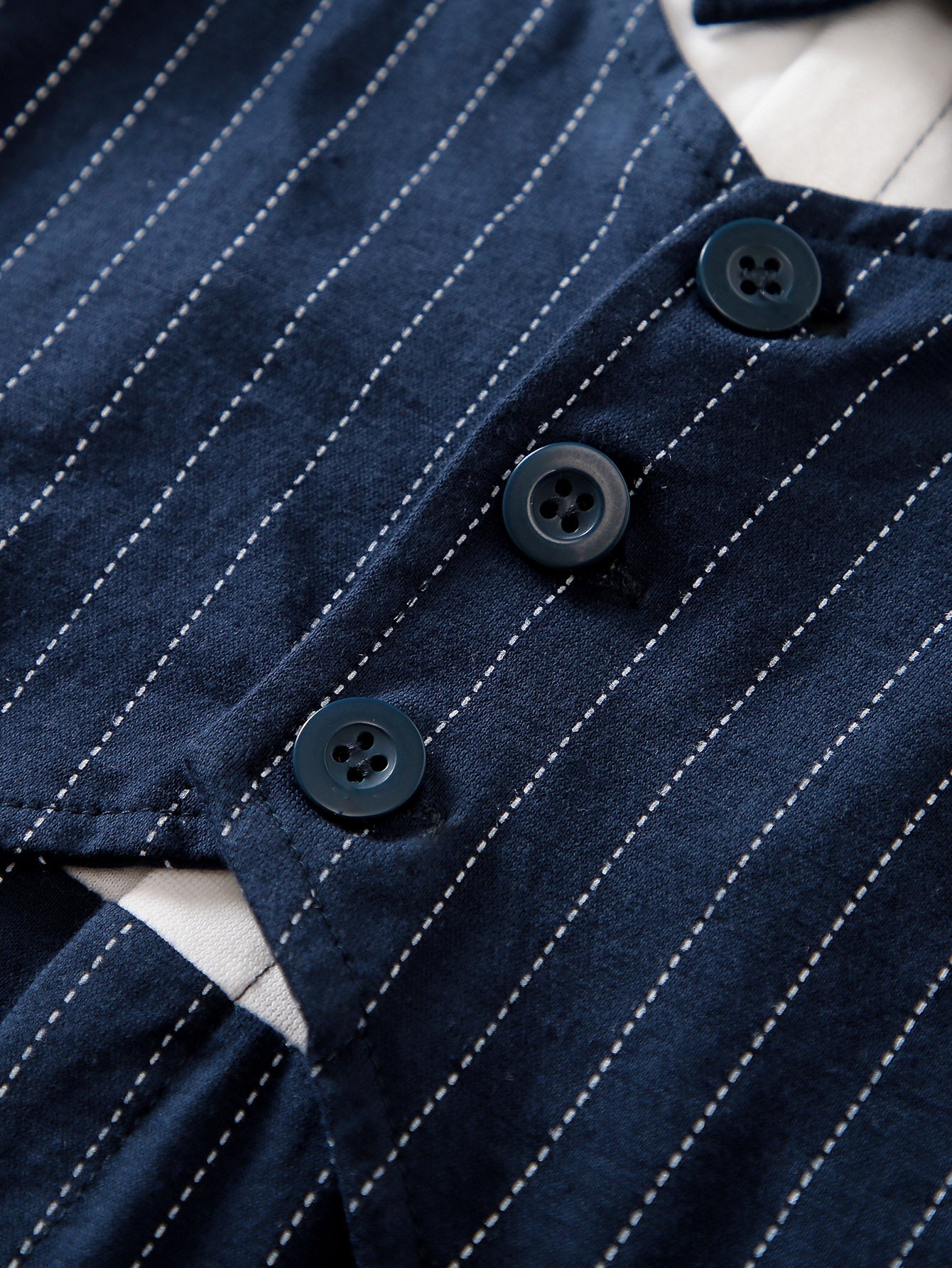 Infant Boys Striped Shirt Collar Cotton Rompers