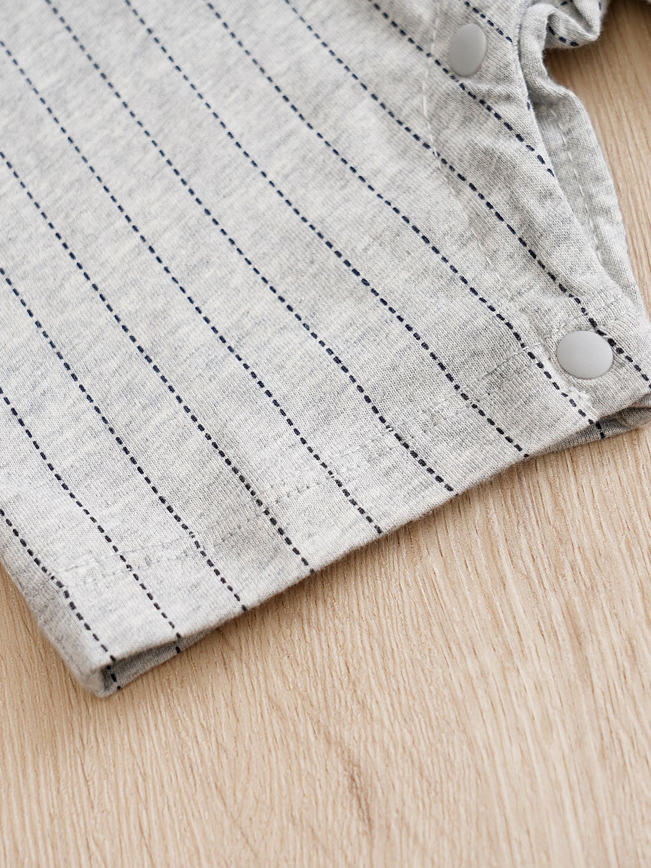 Grey Infant Boys Striped Cotton Rompers