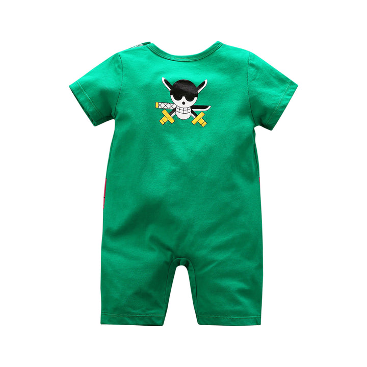Green Infant Boys Printed Cotton Rompers