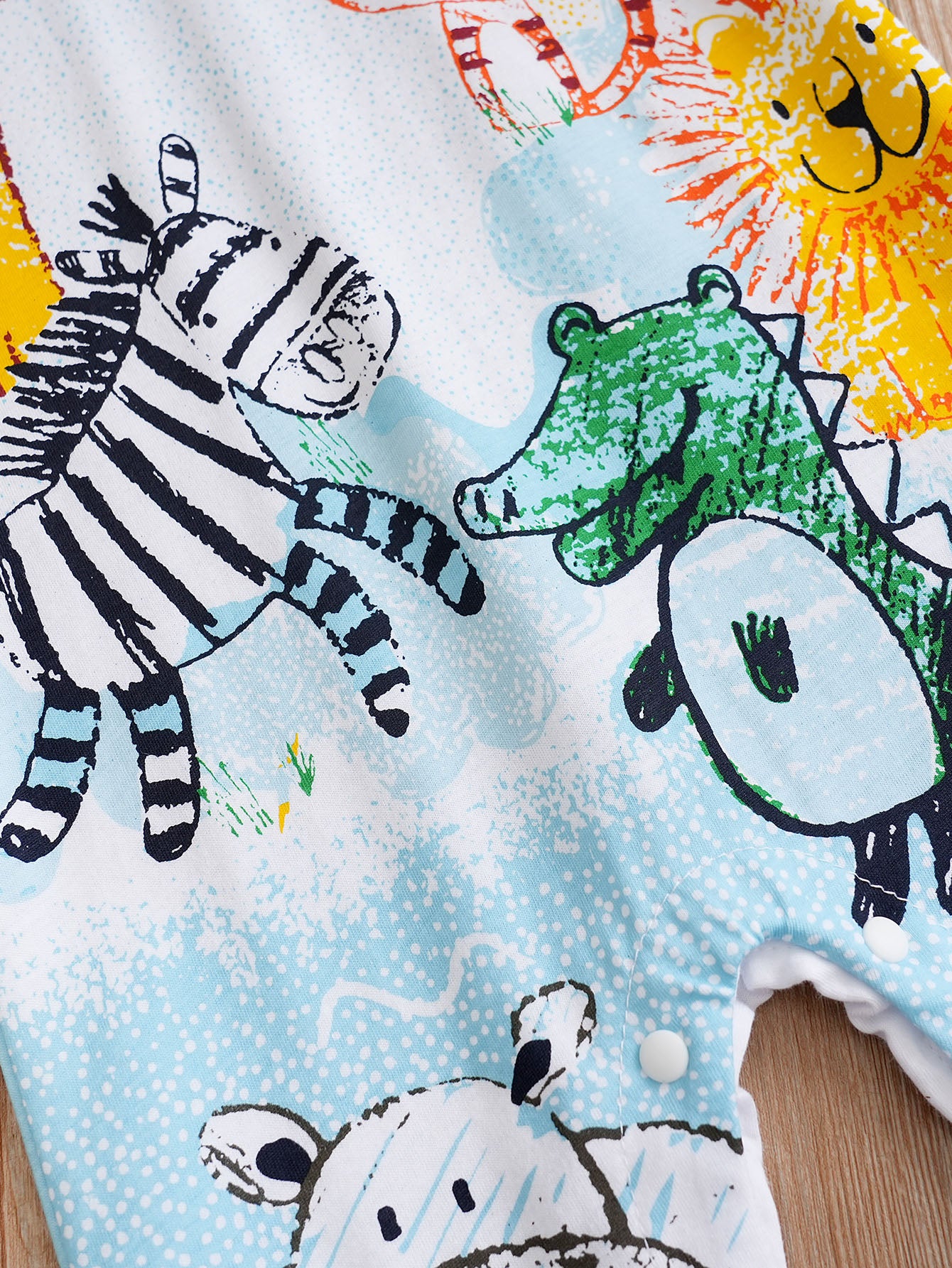 Infants White Printed Pure Cotton Romper