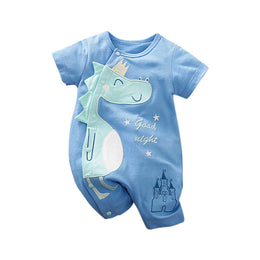 Infant Boys Printed Round Neck Rompers