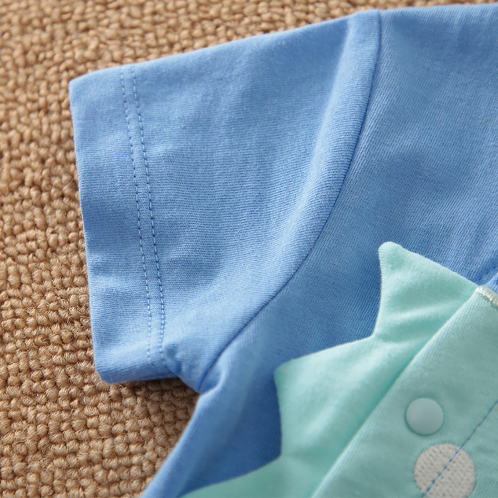 Infant Boys Printed Round Neck Rompers