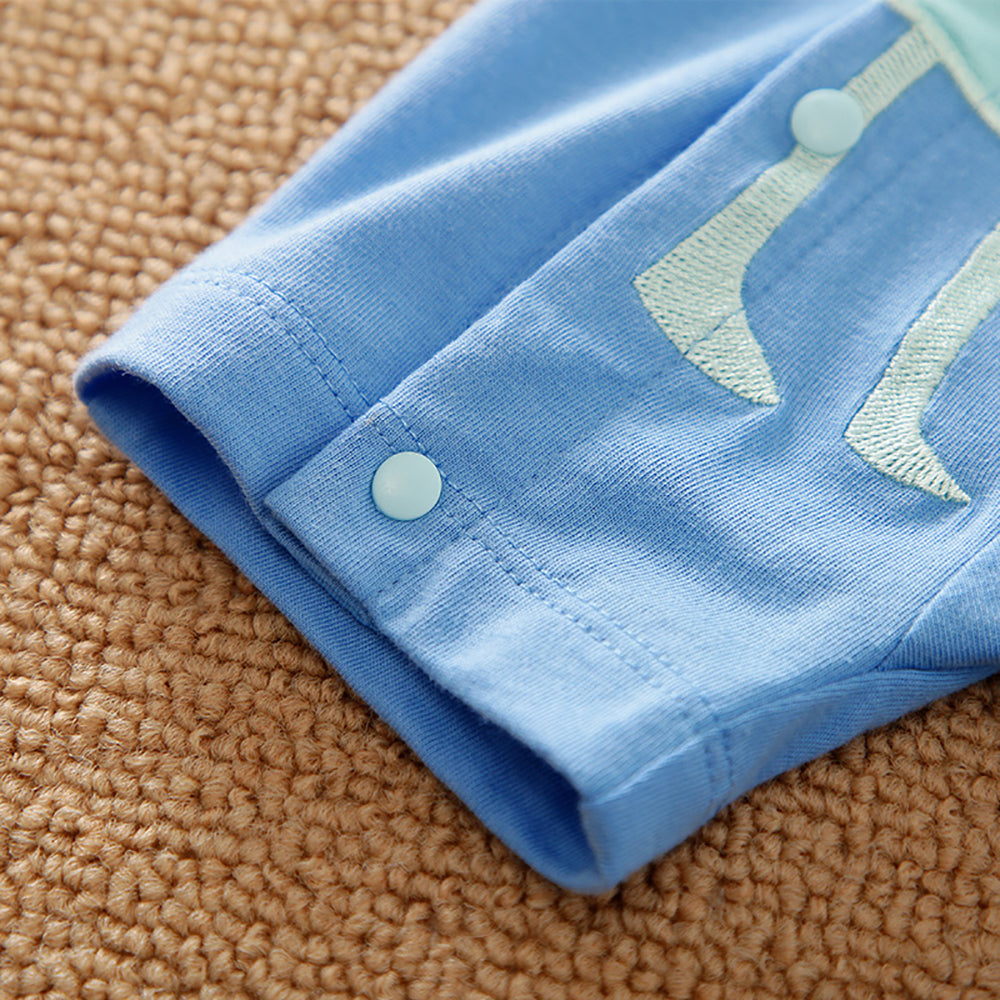 Infant Boys Printed Round Neck Rompers