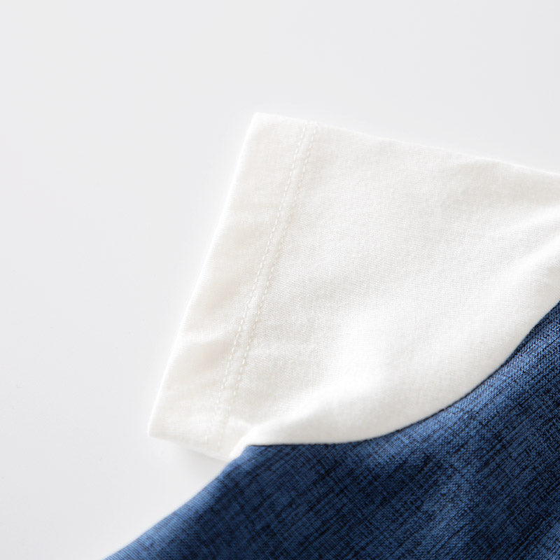 Infant Boys Blue Cotton Rompers