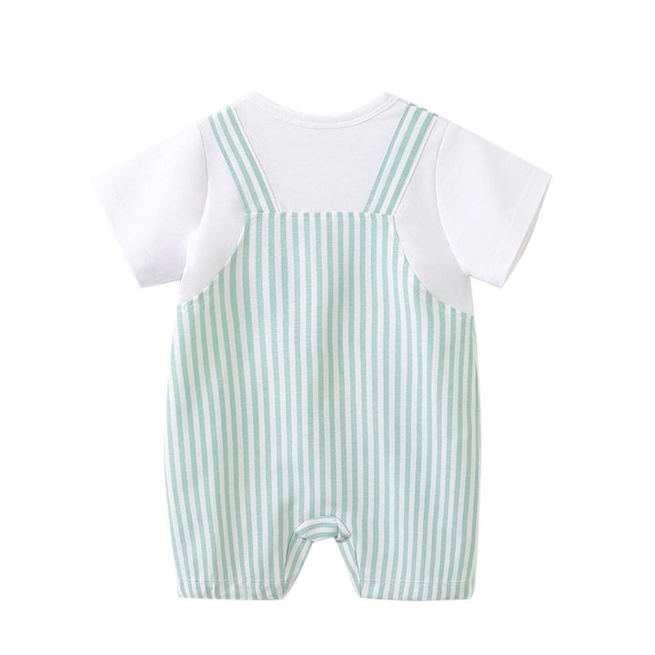 Green Infants Printed Cotton Rompers