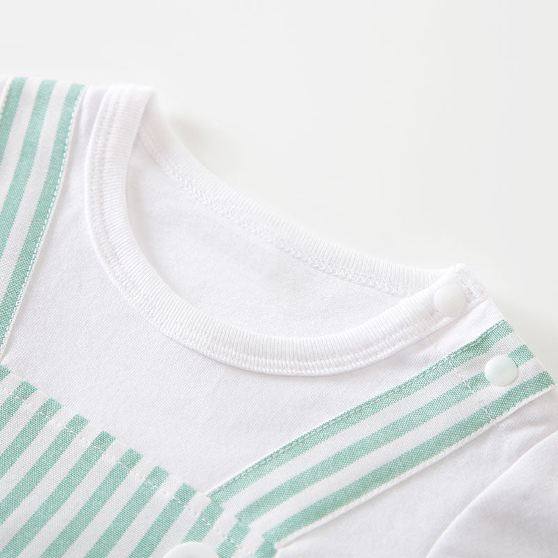 Green Infants Printed Cotton Rompers
