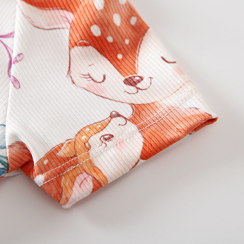 Infant Boys White Printed Rompers