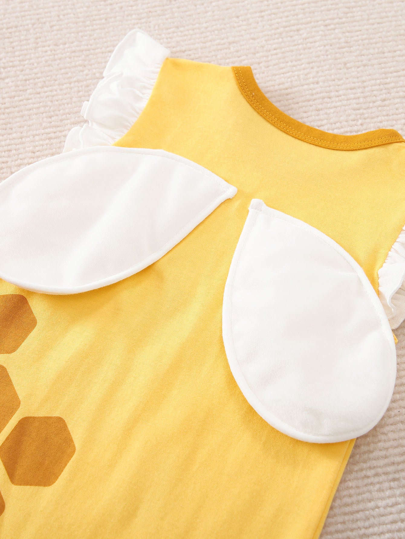 Yellow Infants Girls Printed Pure Cotton Rompers