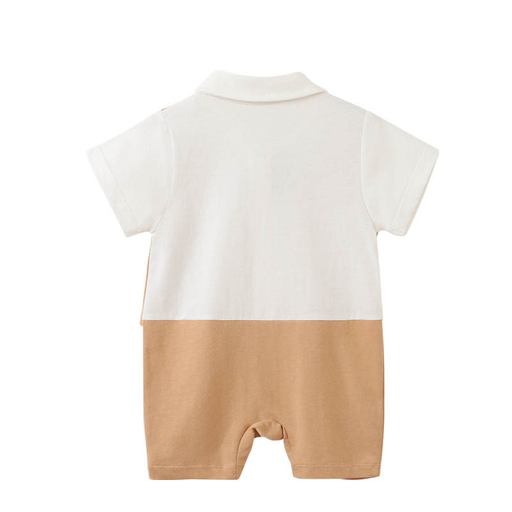 Infant Boys Khaki Cotton Rompers