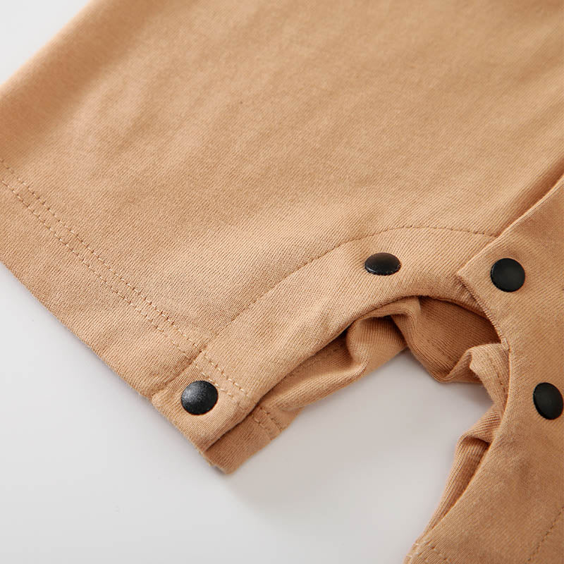Infant Boys Khaki Cotton Rompers