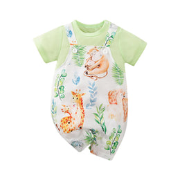 Girls Printed Cotton Romper