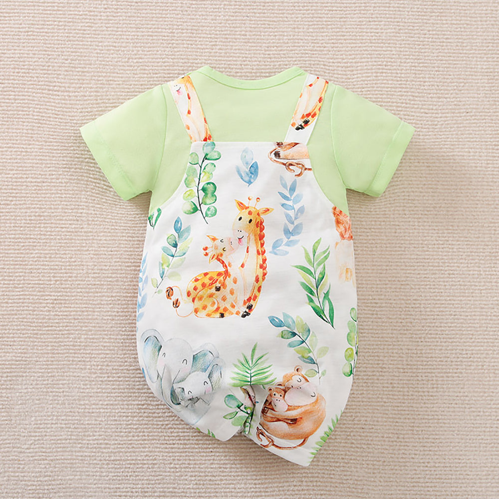 Girls Printed Cotton Romper