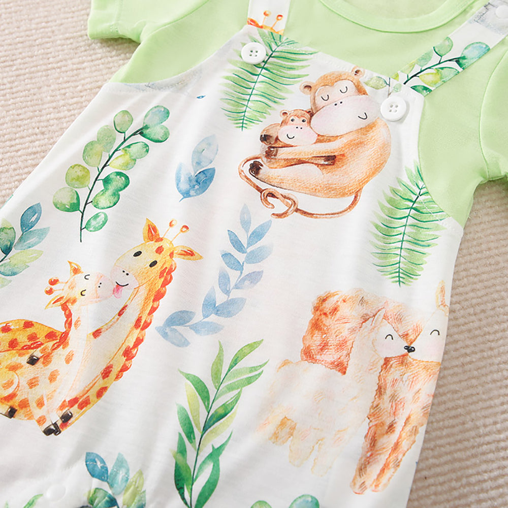 Girls Printed Cotton Romper